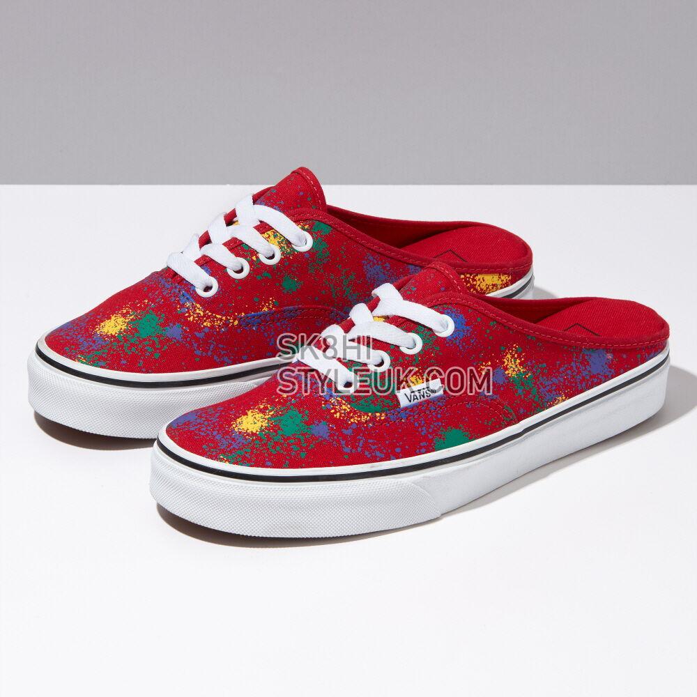 Vans Overspray Authentic Mule Mens Womens - (Overspray) Racing Red/True White VN0A54F7AXM Shoes