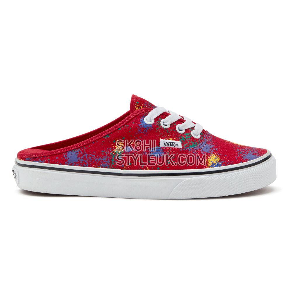 Vans Overspray Authentic Mule Mens Womens - (Overspray) Racing Red/True White VN0A54F7AXM Shoes