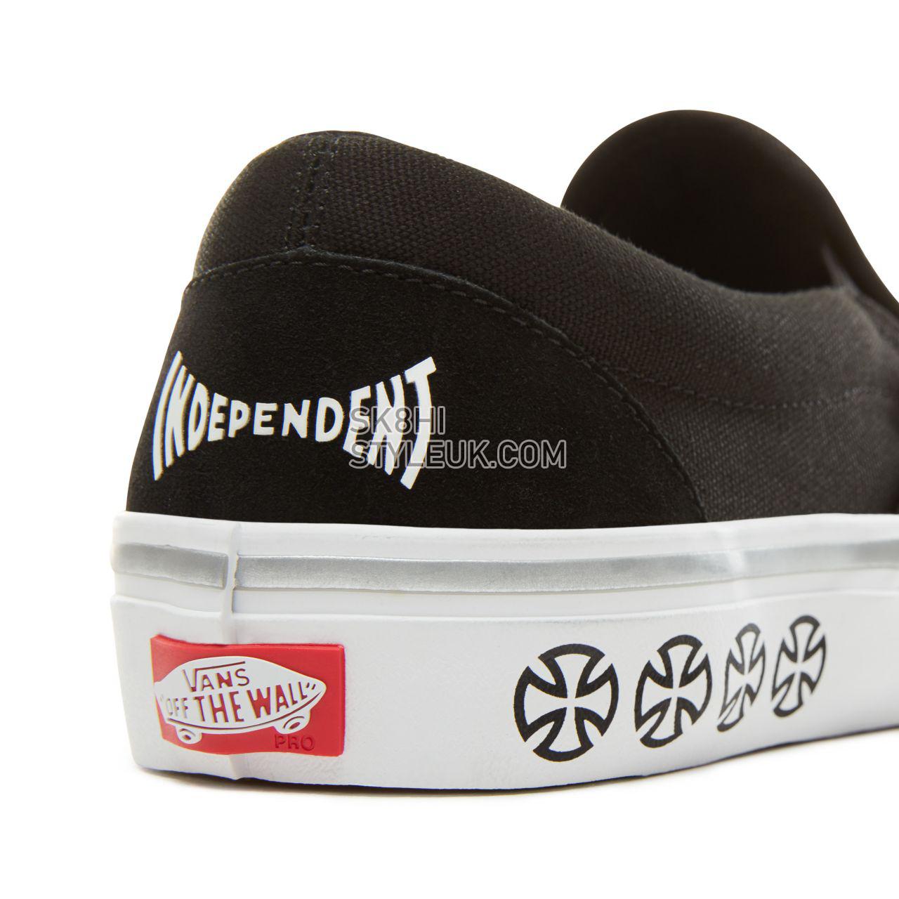 Vans X Independent Slip-On Pro Classic Mens Womens - (Independent) Black/White V0097MU2B Shoes