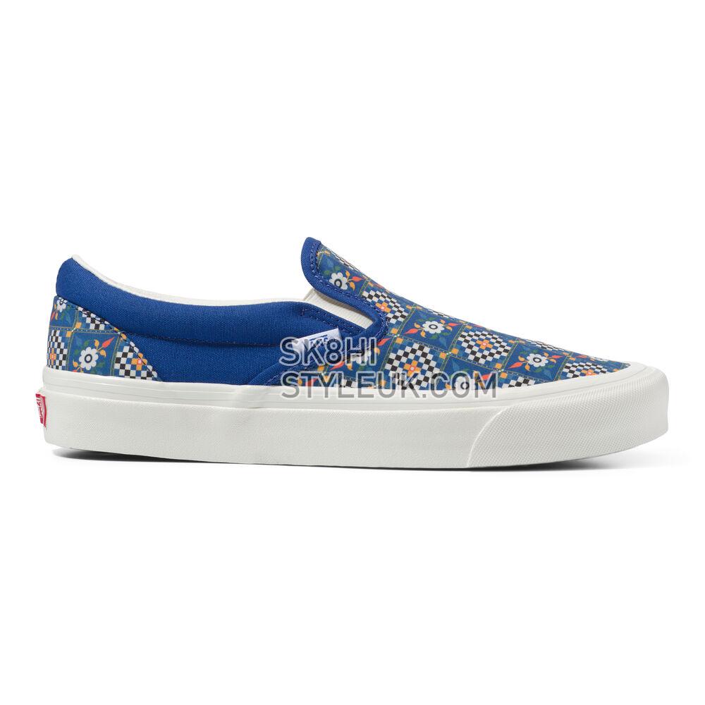 Vans Anaheim Factory Classic Slip-On 98 DX Mens Womens - (Anaheim Factory) Tile Checkerboard/Limoges VN0A5KX8B0S Shoes