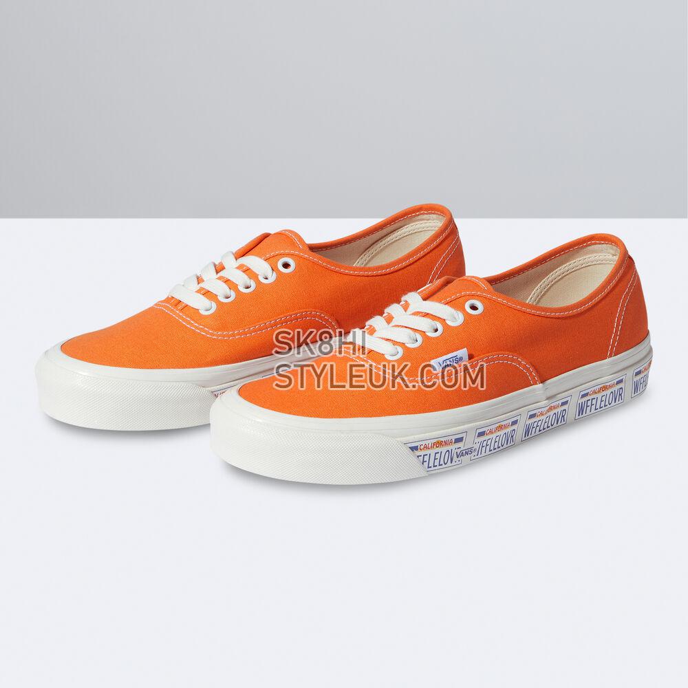 Vans Anaheim Factory Authentic 44 DX Mens Womens - (Anaheim Factory) Vanity Plate/Orange Tiger VN0A5KX4AXD Shoes