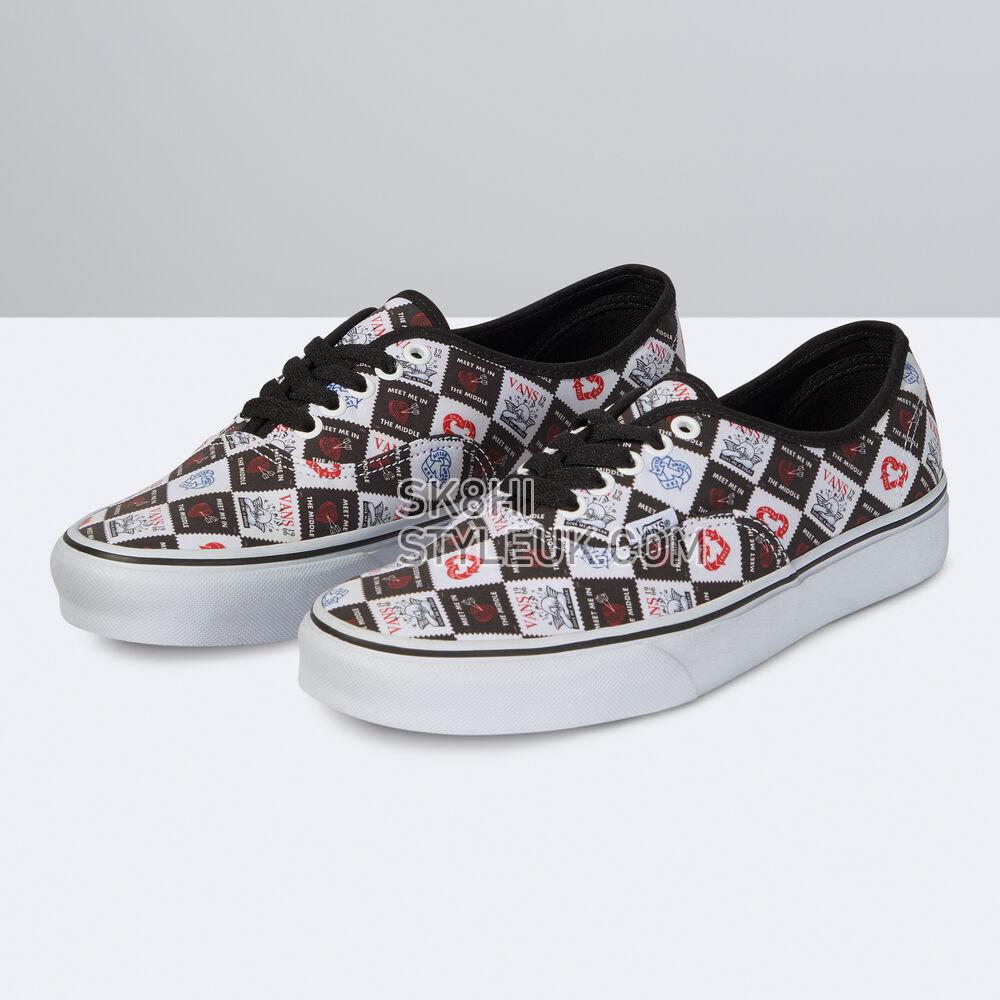 Vans Eco Theory Authentic Mens Womens - (Love Letters) Black/True White VN0A5KRDB0A Shoes