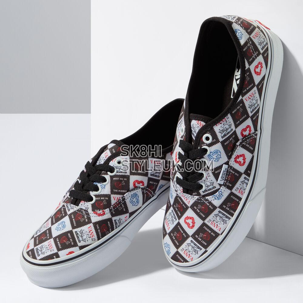 Vans Eco Theory Authentic Mens Womens - (Love Letters) Black/True White VN0A5KRDB0A Shoes