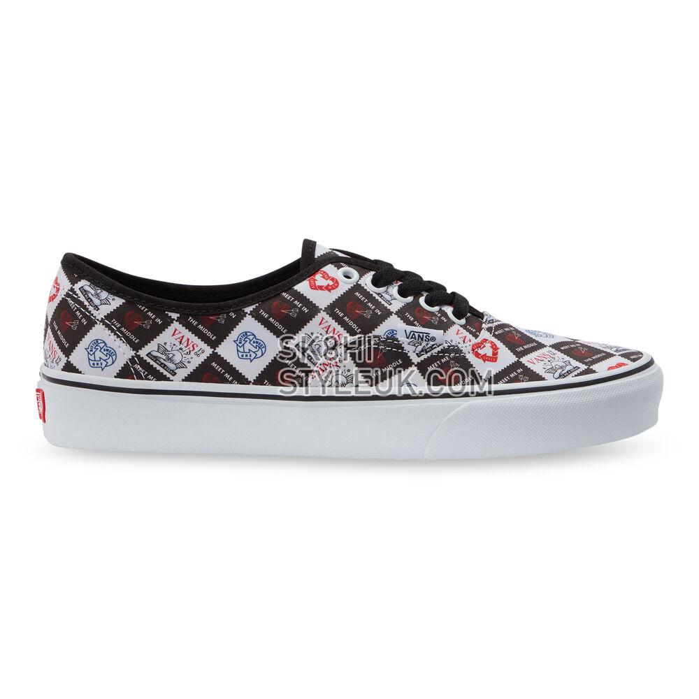 Vans Eco Theory Authentic Mens Womens - (Love Letters) Black/True White VN0A5KRDB0A Shoes