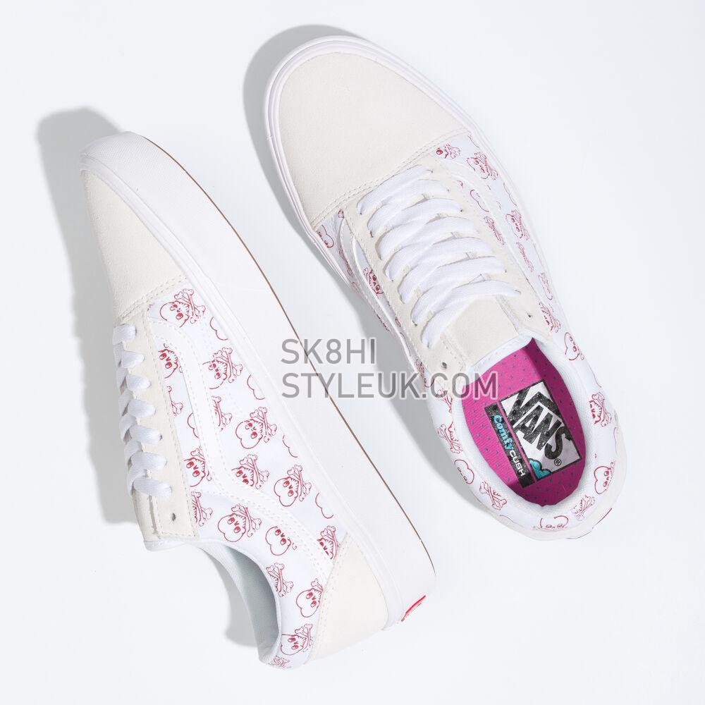 Vans Stripe ComfyCush Old Skool Mens Womens - (Coldhearted) True White/True White VN0A5DYCB1D Shoes