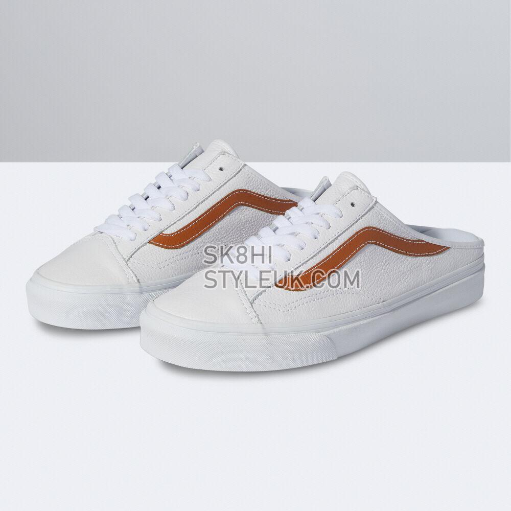 Vans Leather Style 36 Mule Mens Womens - (Leather) True White/Bombay Brown VN0A7Q5YB9E Shoes