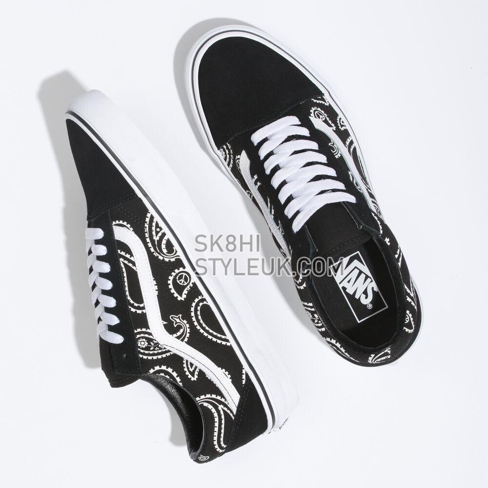 Vans Cultivate Care Old Skool Mens Womens - (Peace Paisley) Black/True White VN0A5KRFB0E Shoes