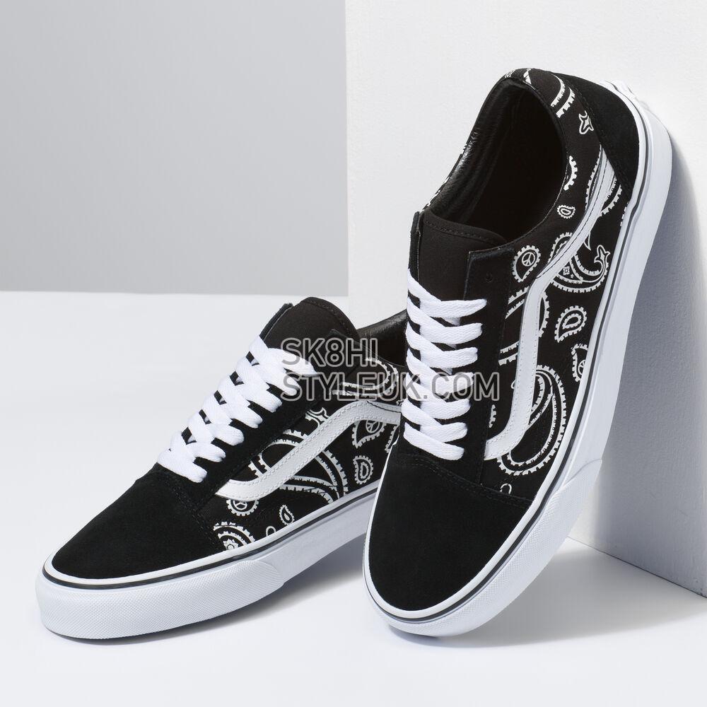 Vans Cultivate Care Old Skool Mens Womens - (Peace Paisley) Black/True White VN0A5KRFB0E Shoes