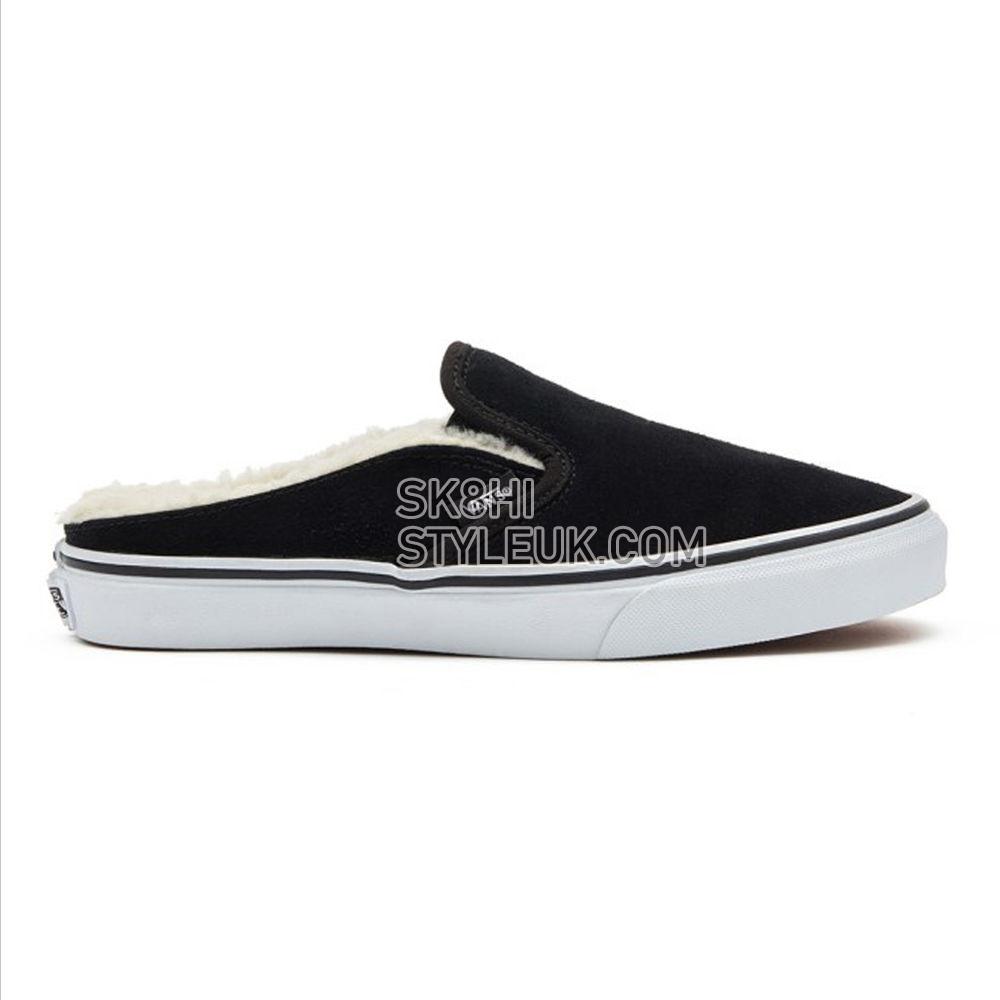 Vans Overspray Classic Slip-On Mule Mens Womens - Suede Black/Sherpa VN0A4P3UTC6 Shoes