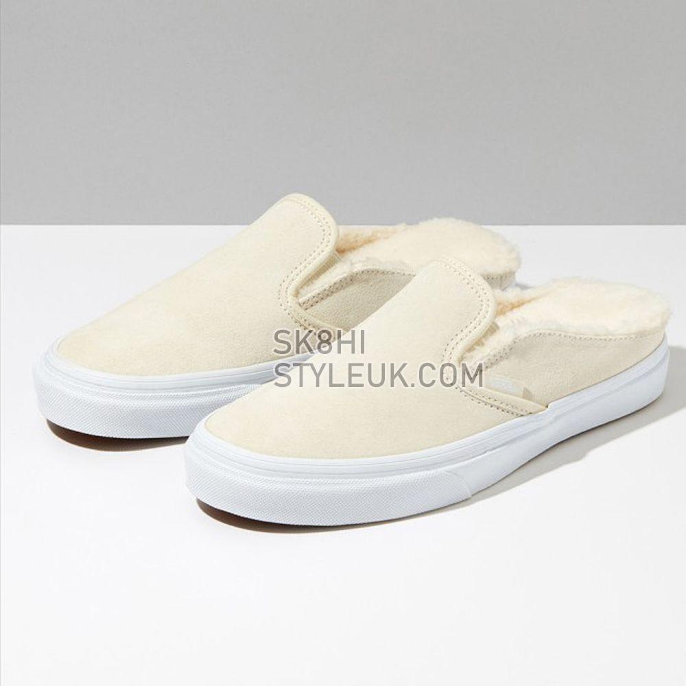 Vans Overspray Classic Slip-On Mule Mens Womens - Suede White/Sherpa VN0A4P3UTC7 Shoes