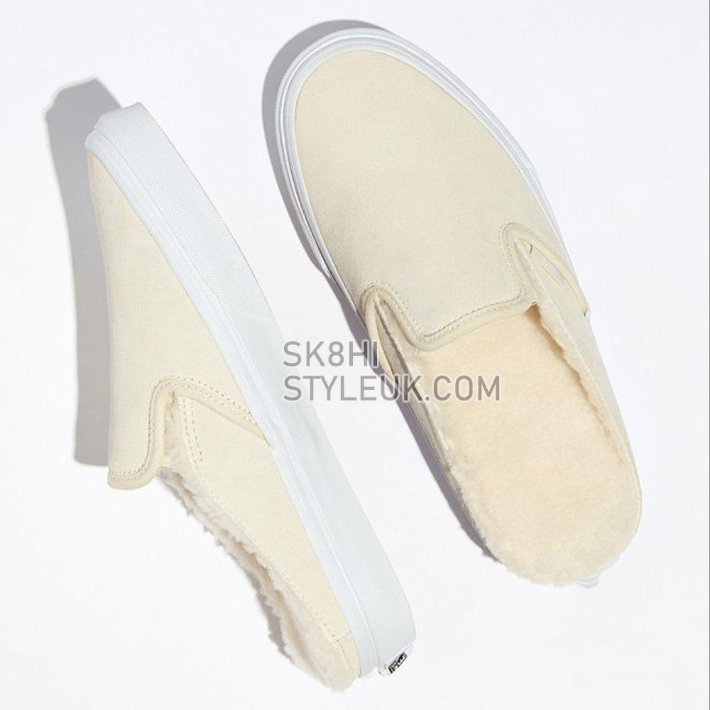 Vans Overspray Classic Slip-On Mule Mens Womens - Suede White/Sherpa VN0A4P3UTC7 Shoes