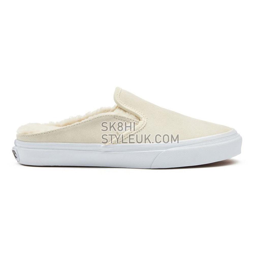 Vans Overspray Classic Slip-On Mule Mens Womens - Suede White/Sherpa VN0A4P3UTC7 Shoes