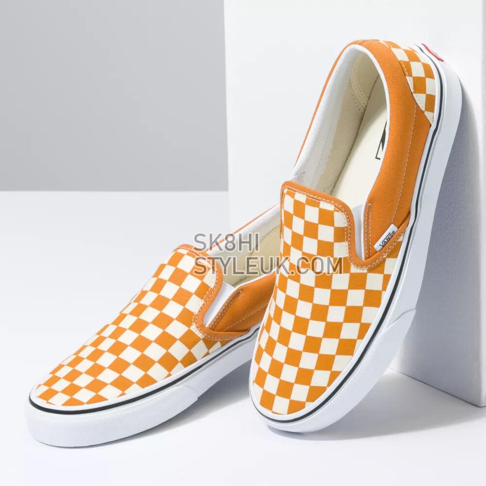 Vans Classic Slip-On Mens Womens - (Checkerboard) Desert Sun/True White VN0A5JMH8LF Shoes