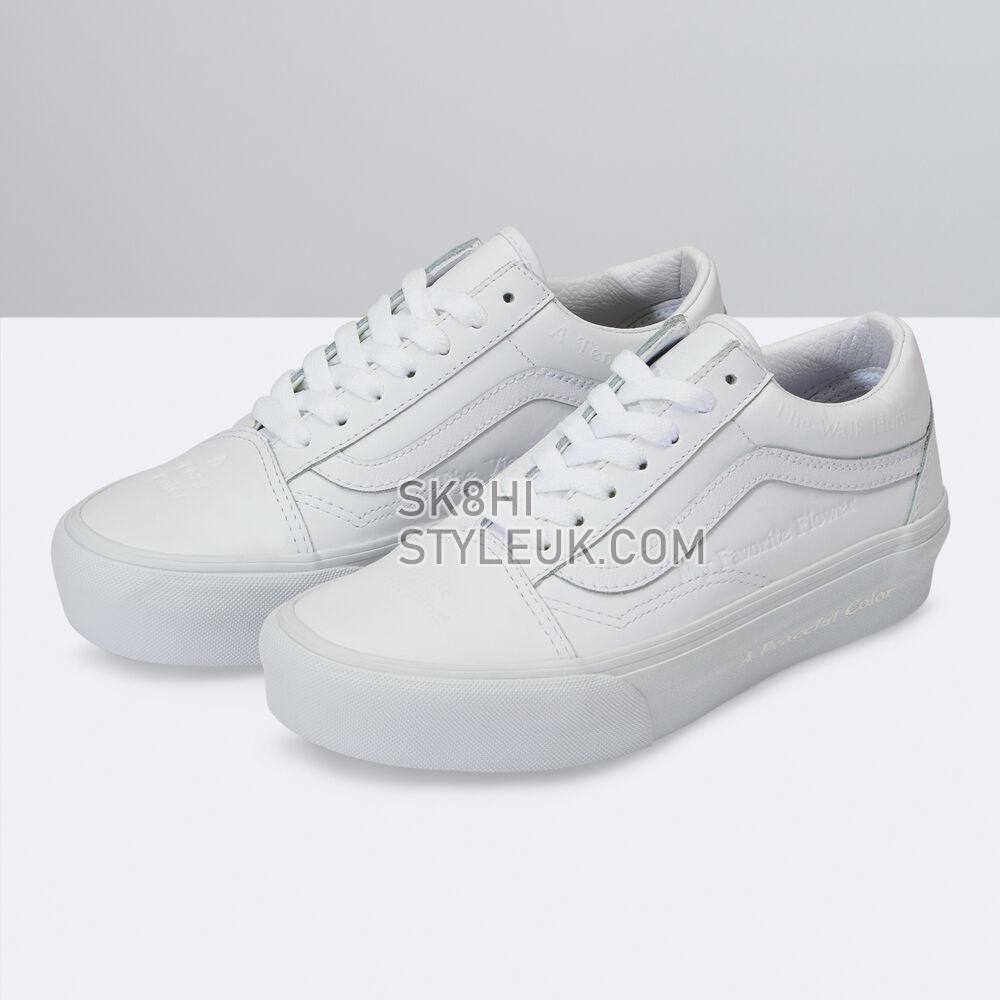 Vans DIY Checkerboard Old Skool Platform Mens Womens - (Diy Checkerboard) True White VN0A5KRG8AX Shoes