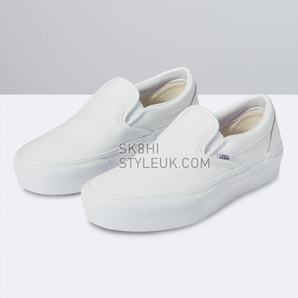 Vans DIY Checkerboard Classic Slip-On Platform Mens Womens - (Diy Checkerboard) True White VN0A3JEZ8AX Shoes