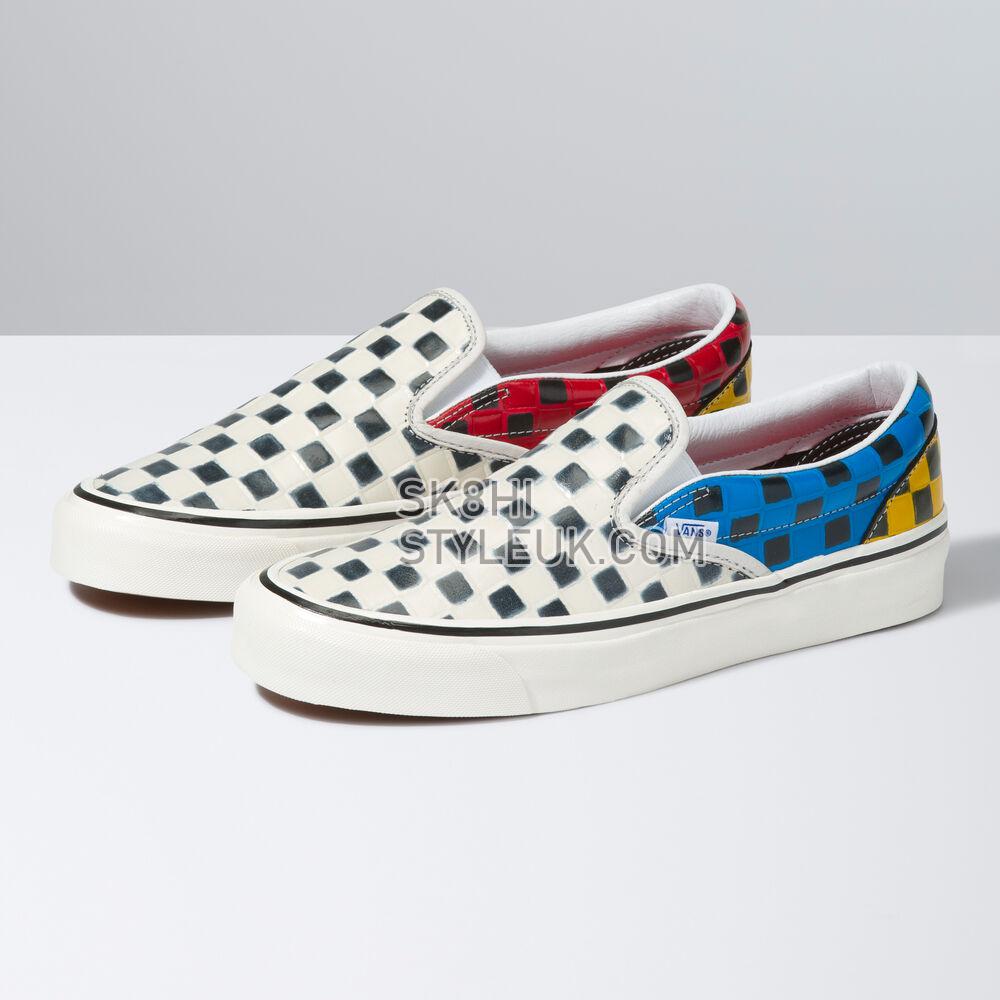 Vans Anaheim Factory Leather Check Classic Slip-On 98 DX Mens Womens - (Anaheim Factory) Leather Check/Multi VN0A3JEX9ID Shoes