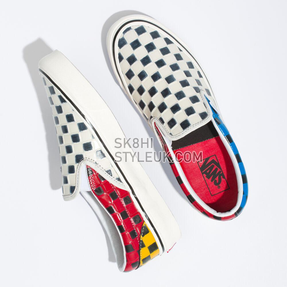 Vans Anaheim Factory Leather Check Classic Slip-On 98 DX Mens Womens - (Anaheim Factory) Leather Check/Multi VN0A3JEX9ID Shoes