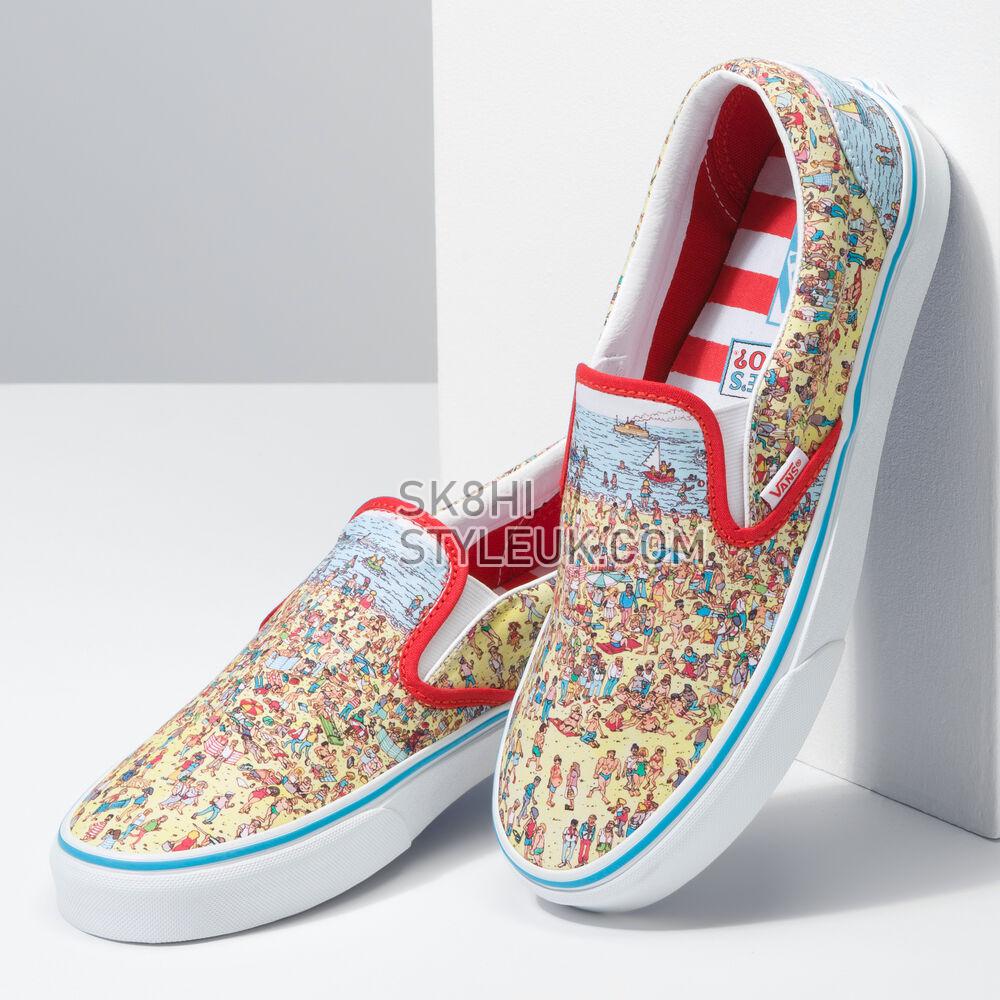 Vans x Wheres Waldo Classic Slip-On Mens Womens - (Wheres Waldo) Find Steve/Beach VN0A33TB3WO Shoes