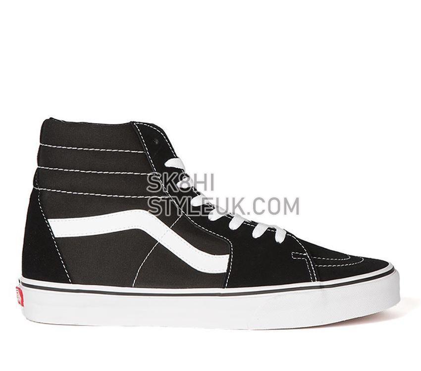 Vans SK8-Hi Black Mens Womens - Black/Black/White VN-0D5IB8C Shoes