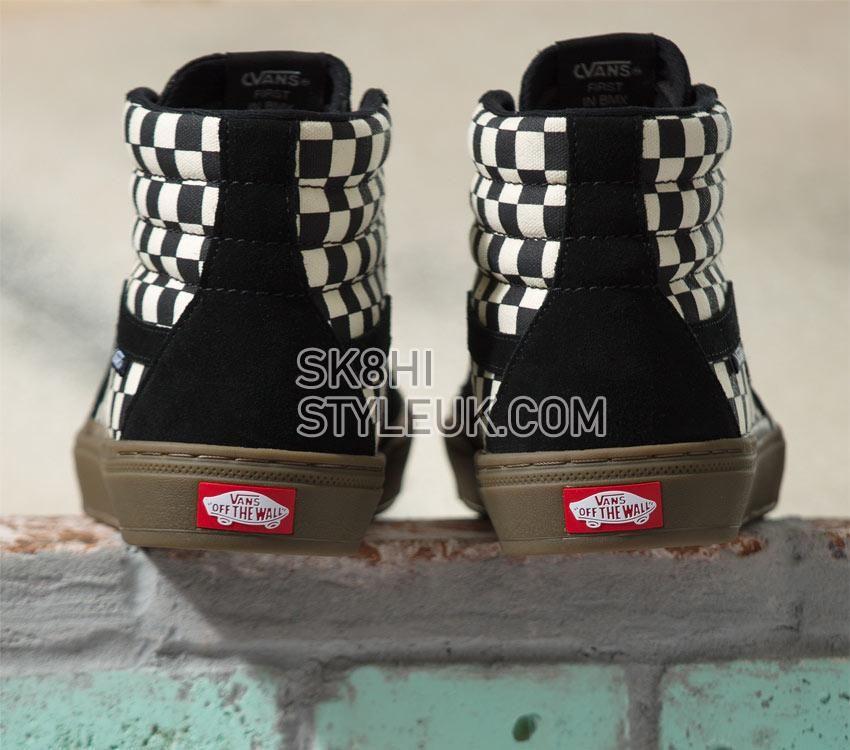 Vans Skate Sk8-Hi Checkerboard Mens Womens - Checkerboard Black/Dark Gum VN0005V039L Shoes