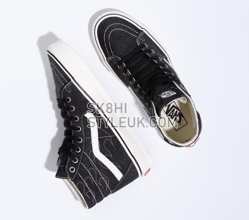 Vans Sk8-Hi Tapered Denim Mens Womens - Denim Embroidery Black/White VN0A5KRUMCG Shoes