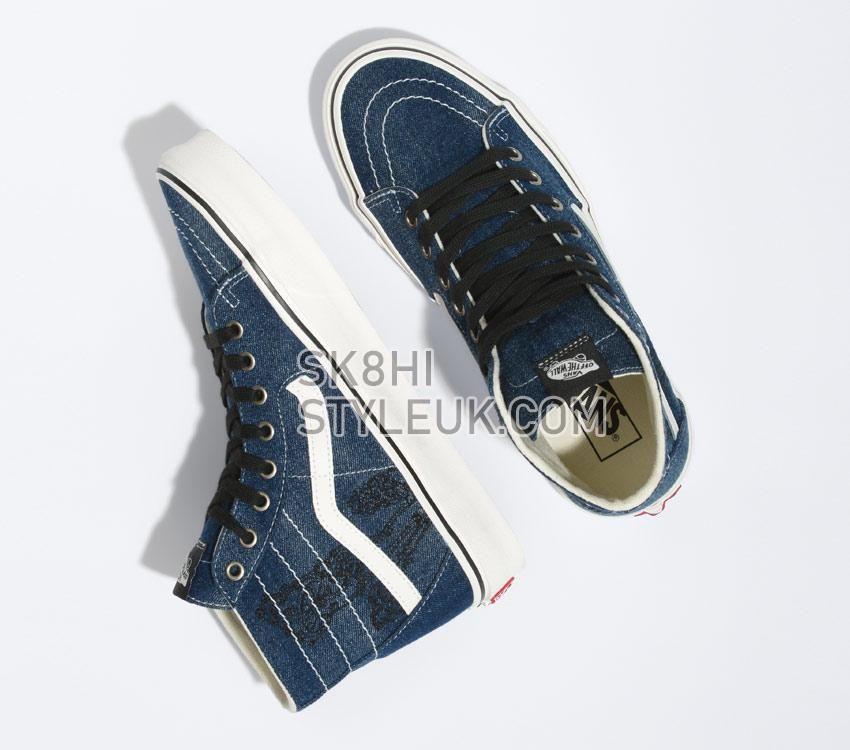 Vans Sk8-Hi Tapered Denim Mens Womens - Denim Embroidery Navy/White VN0A5KRUNAV Shoes