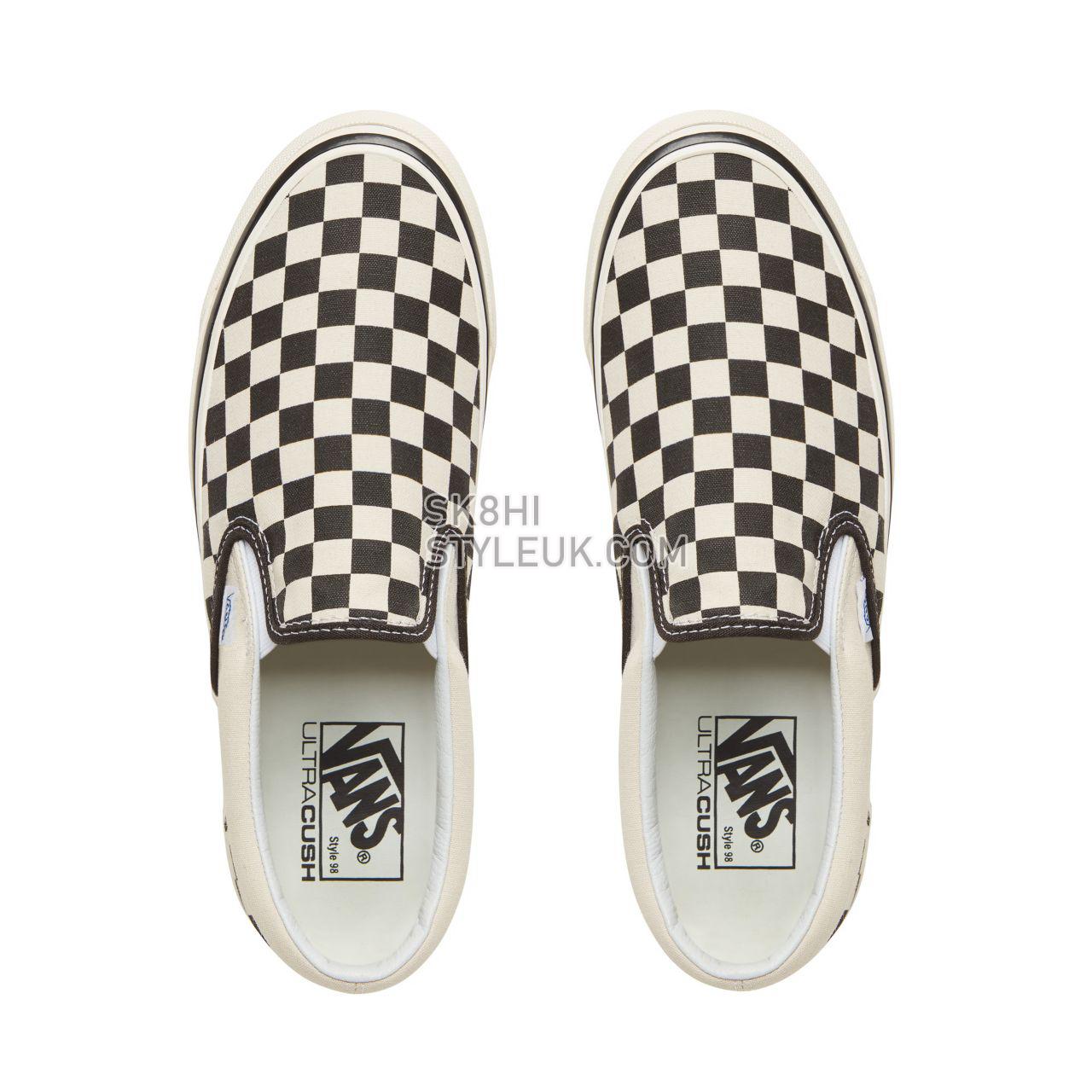 Vans Anaheim Factory Classic Slip-On 98 Classic Mens Womens - Checkerboard-Black-White VA3JEXPU1 Shoes