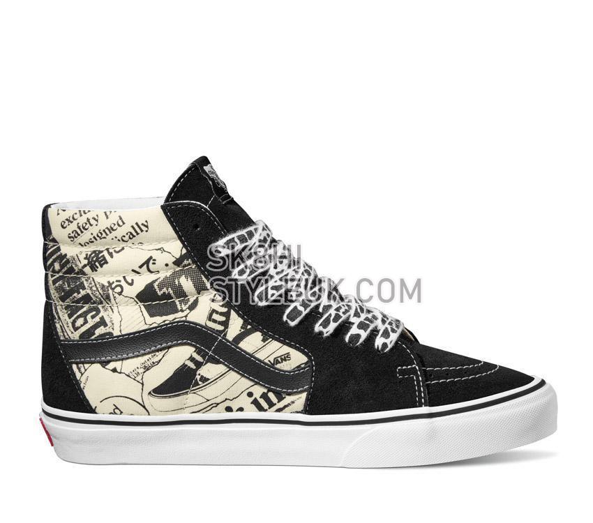 Vans Sk8-Hi Vans Collage Mens Womens - Vans Collage Black/White VN0A7Q5NBA2 Shoes