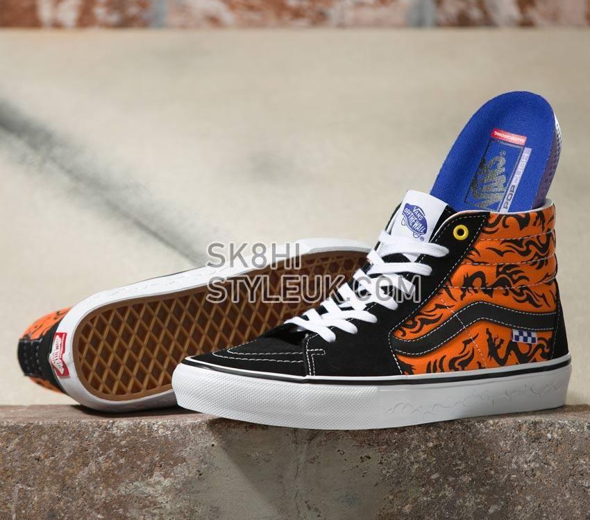 Vans Skate Sk8-Hi Mens Womens - Dragon Flame Black/Orange VN0A5FCCY8J Shoes