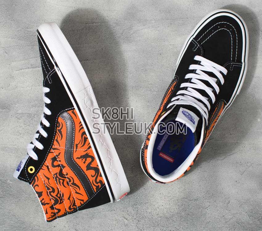 Vans Skate Sk8-Hi Mens Womens - Dragon Flame Black/Orange VN0A5FCCY8J Shoes