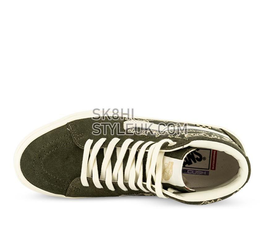 Vans Skate Sk8-Hi Paisley Mens Womens - Paisley Green/Marshmallow VN0A5FCCV0N Shoes