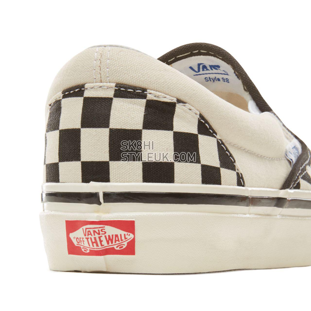 Vans Anaheim Factory Classic Slip-On 98 Classic Mens Womens - Checkerboard-Black-White VA3JEXPU1 Shoes