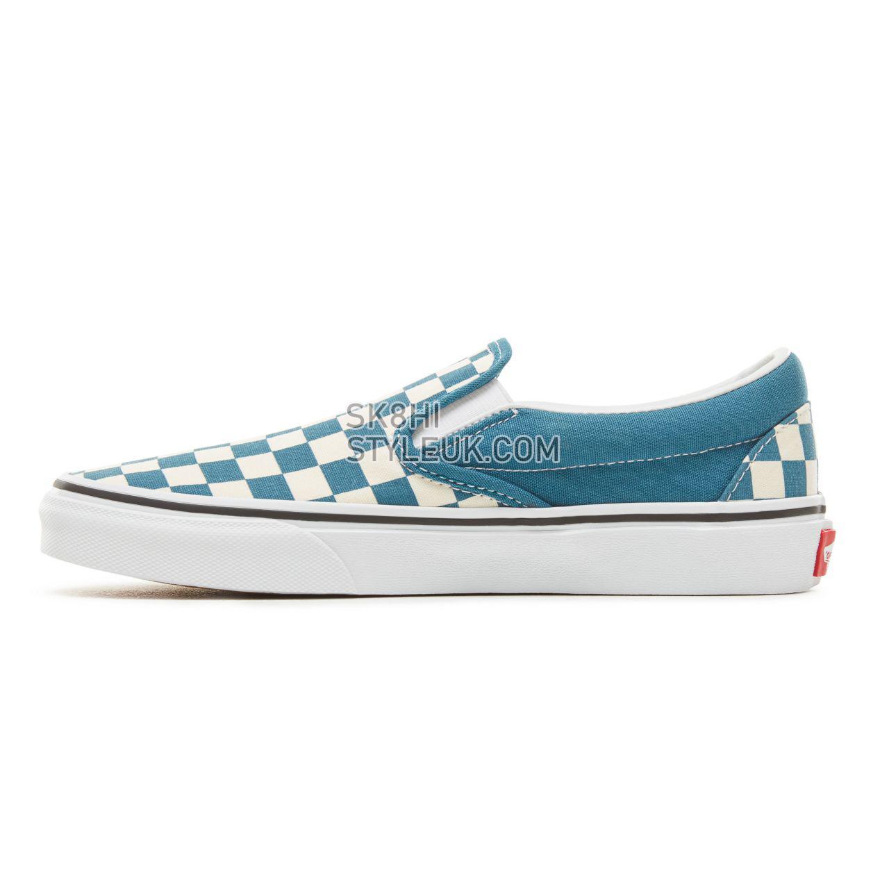 Vans Color Theory Checkerboard Classic Slip-On Classic (Unisex) Mens Womens - (Checkerboard) Corsair/True White VA38F7U78 Shoes