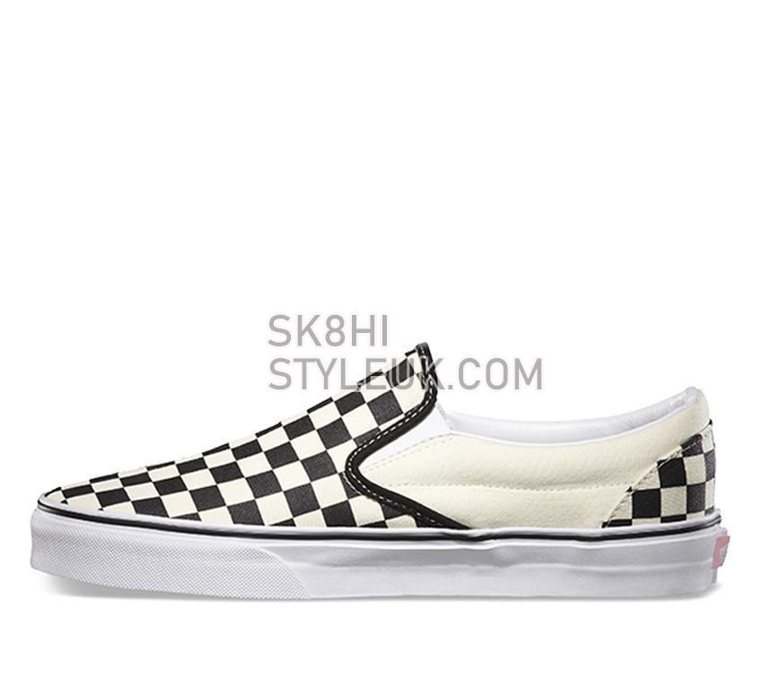 Vans Classic Slip-Ons Checkerboard Mens Womens - Black and White Checker/White VN-0EYEBWW Shoes