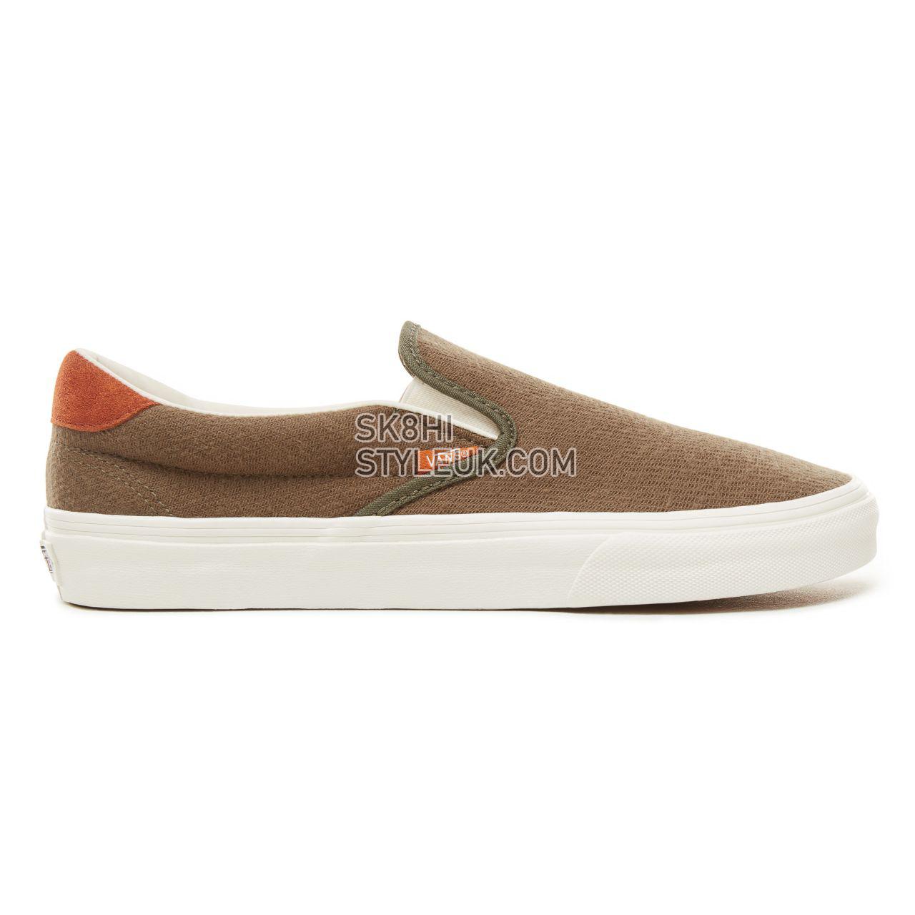 Vans Suede Flannel Slip-On 59 Classic Mens Womens - (Flannel) Dusty Olive VA38GUU4N Shoes