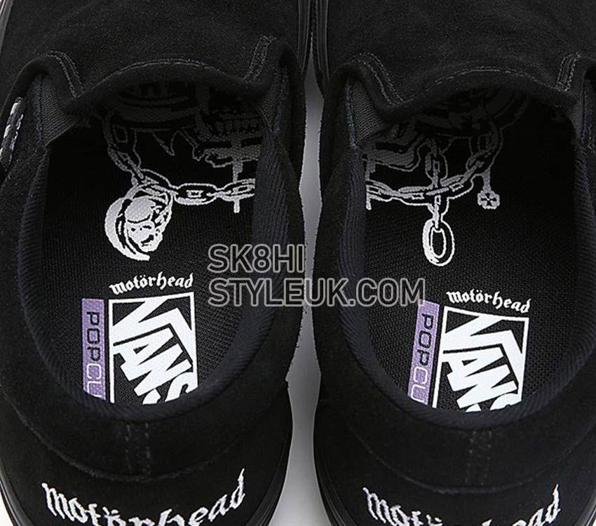 Vans X Motorhead Skate Slip On Mens Womens - Motorhead Black/Black VN0005V6BKA Shoes