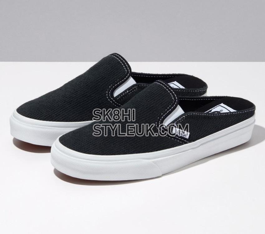 Vans Classic Slip-On Mule Cozy Knit Mens Womens - Cozy Knit Black VN0005U6BLK Shoes