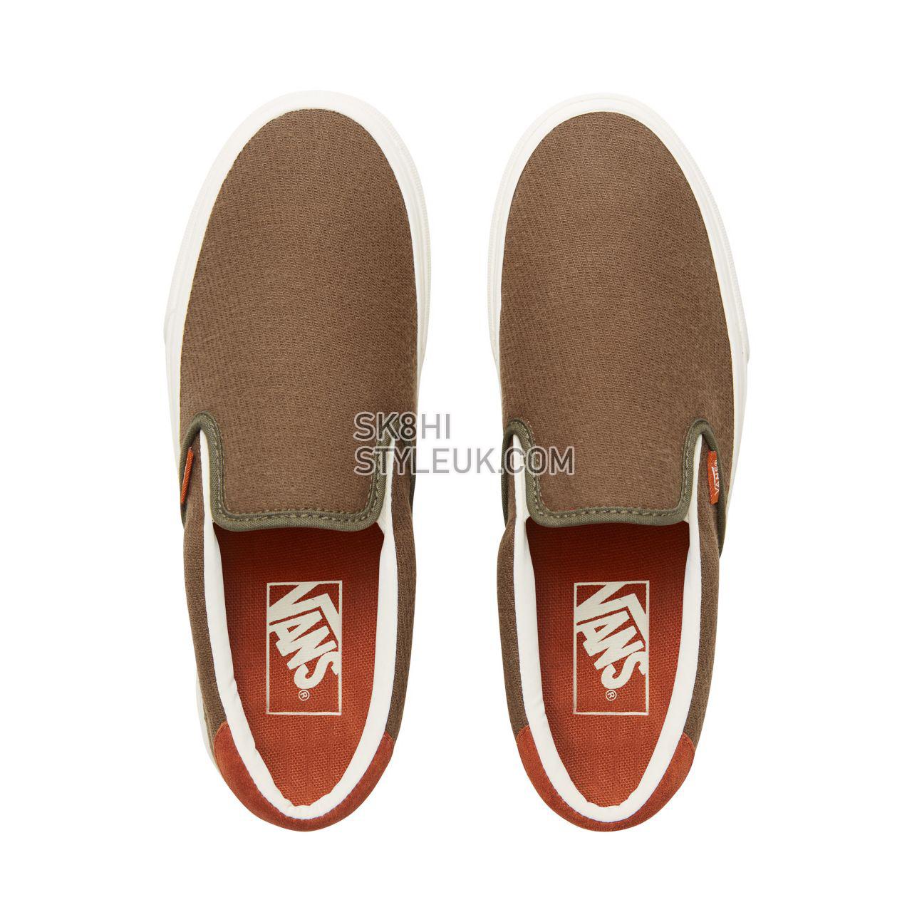 Vans Suede Flannel Slip-On 59 Classic Mens Womens - (Flannel) Dusty Olive VA38GUU4N Shoes