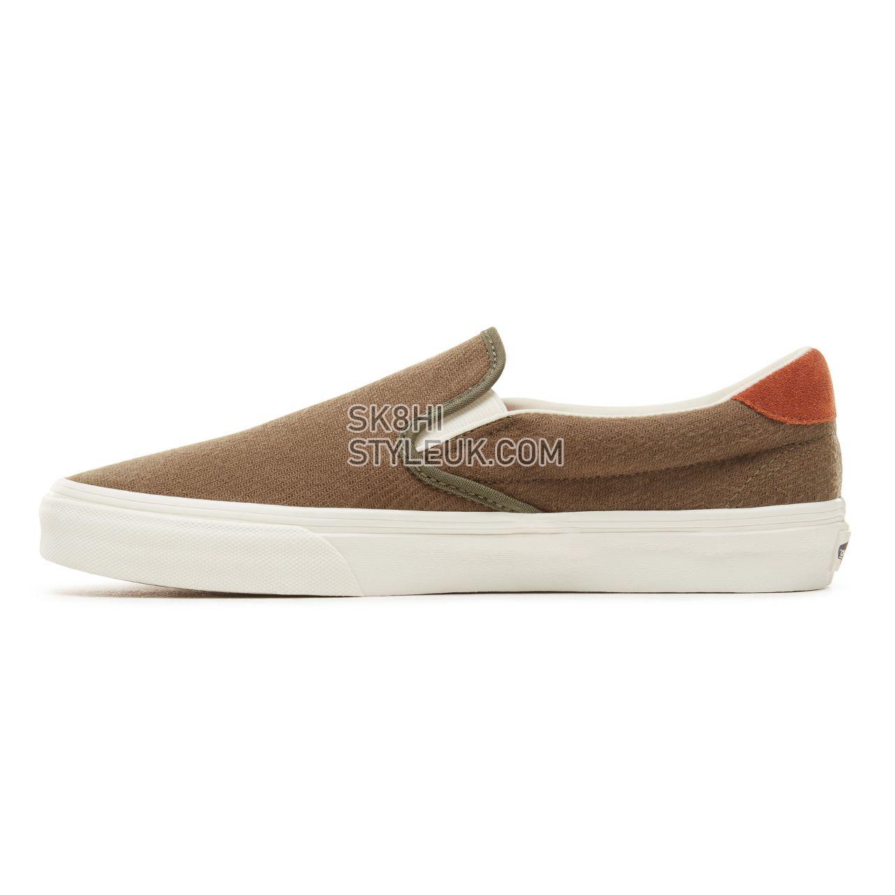 Vans Suede Flannel Slip-On 59 Classic Mens Womens - (Flannel) Dusty Olive VA38GUU4N Shoes