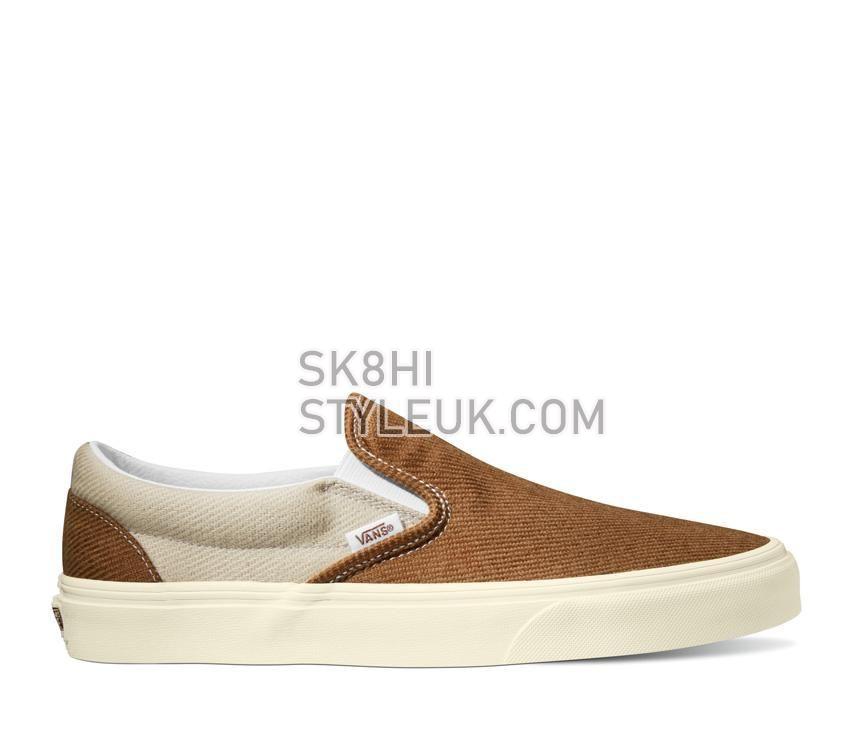 Vans Classic Slip-On Twill Mens Womens - Desert Twill Brown/Beige VN0A5JMHBUE Shoes