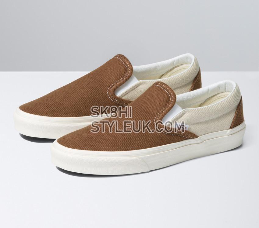 Vans Classic Slip-On Twill Mens Womens - Desert Twill Brown/Beige VN0A5JMHBUE Shoes