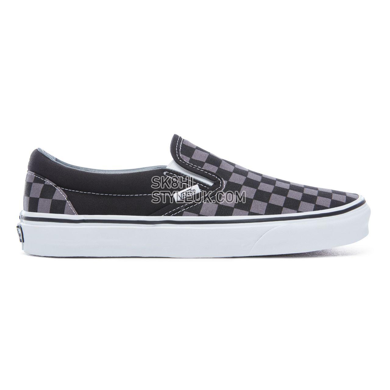 Vans Checkerboard Classic Slip-On Classic Mens Womens - (Checkerboard) Black/Pewter VEYEBPJ Shoes