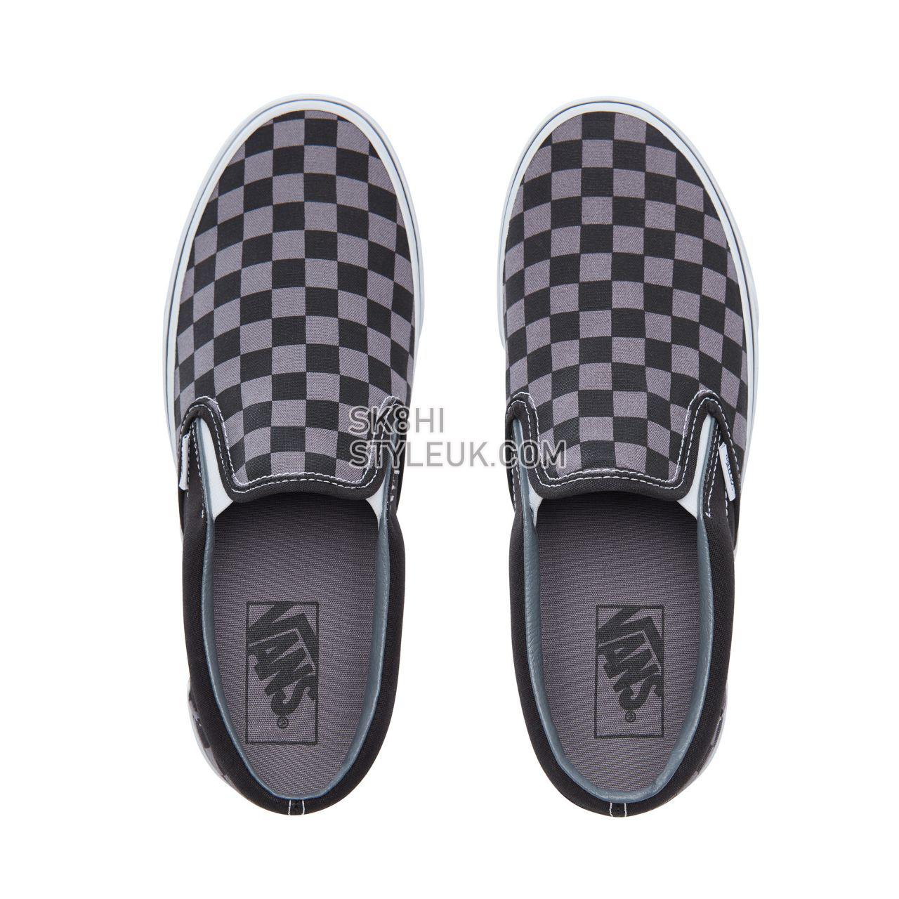 Vans Checkerboard Classic Slip-On Classic Mens Womens - (Checkerboard) Black/Pewter VEYEBPJ Shoes