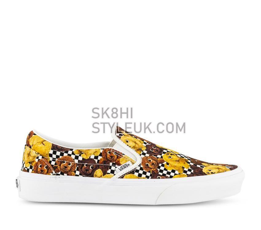 Vans Classic Slip-On Pets Checkerboard Mens Womens - Animal Checkerboard Potting Soil VN0A7VCFDMV Shoes