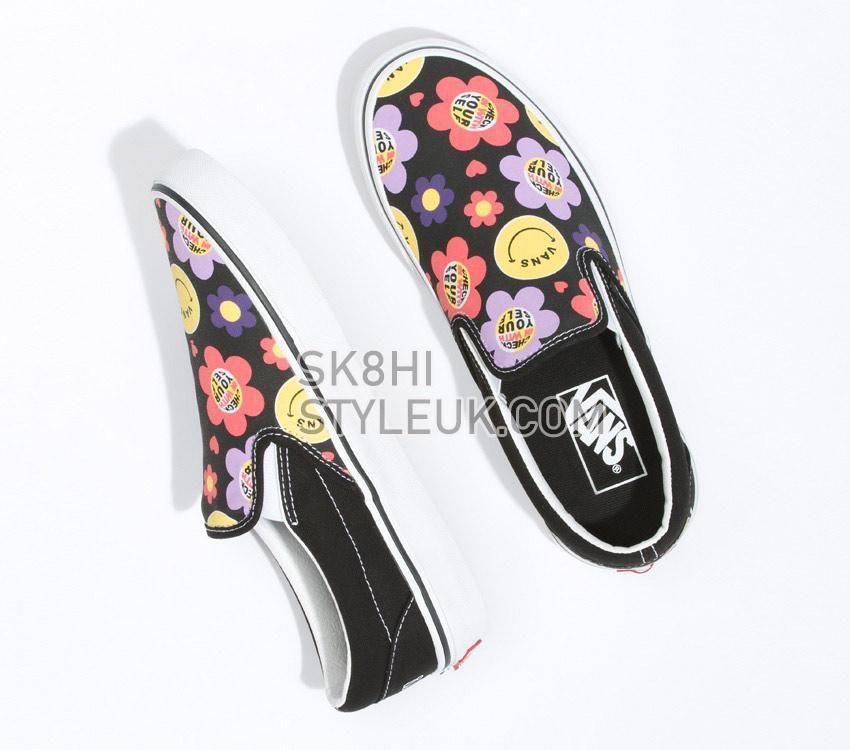 Vans Classic Slip-On Radically Happy Mens Womens - Radically Happy Black Multi VN0A5JMH0ZB Shoes