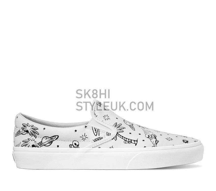 Vans Classic Slip-On Unidentified U-Paint Mens Womens - Unidentified U-Paint White/Purple VN0A5JMHWHP Shoes