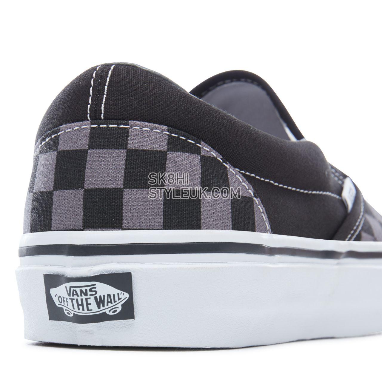 Vans Checkerboard Classic Slip-On Classic Mens Womens - (Checkerboard) Black/Pewter VEYEBPJ Shoes