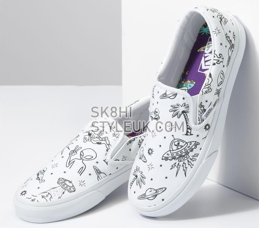 Vans Classic Slip-On Unidentified U-Paint Mens Womens - Unidentified U-Paint White/Purple VN0A5JMHWHP Shoes