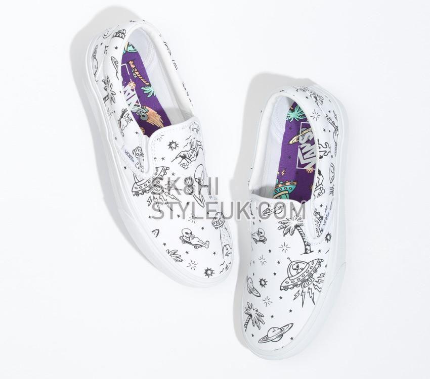 Vans Classic Slip-On Unidentified U-Paint Mens Womens - Unidentified U-Paint White/Purple VN0A5JMHWHP Shoes