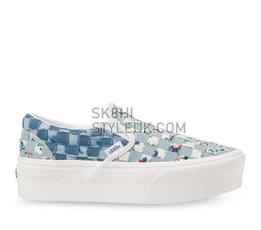 Vans Classic Slip-On Woven Stackform Mens Womens - Denim/Floral VN0A7Q5RB12 Shoes